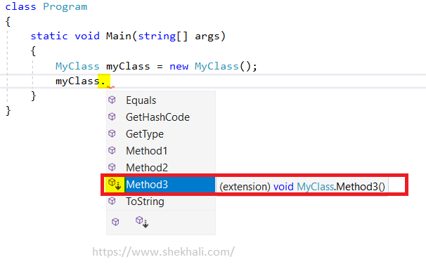 How to work with extension methods in C#